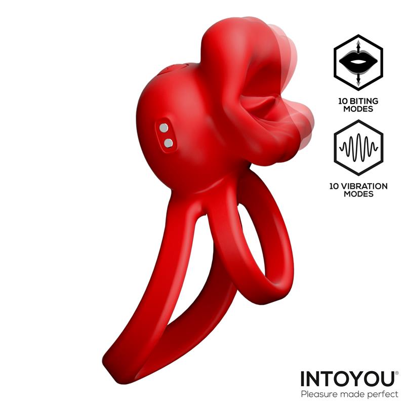 INTOYOU - ANNEAU PÉNIS VIBRANT ET MORDANT BITTEY