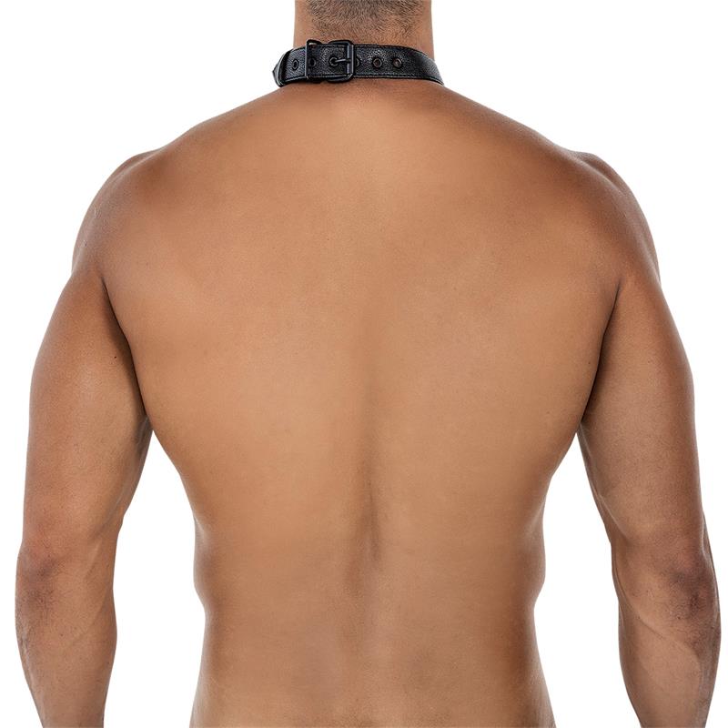 CUT4MEN - ANNEAU PÉNIEN C-RING BL4CK08 ASPECT CUIR NOIR TAILLE UNIQUE
