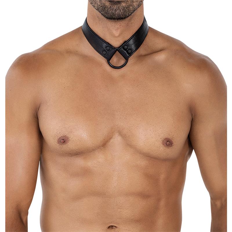 CUT4MEN - BL4CK08 C-RING BODY COLLAR BLACKLEATHERLIKE ONE SIZE