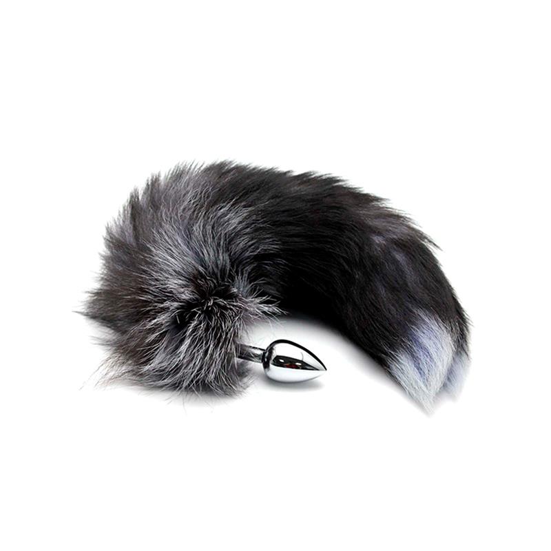 ALIVE - BLACK AND WHITE FOX TAIL PLUG S