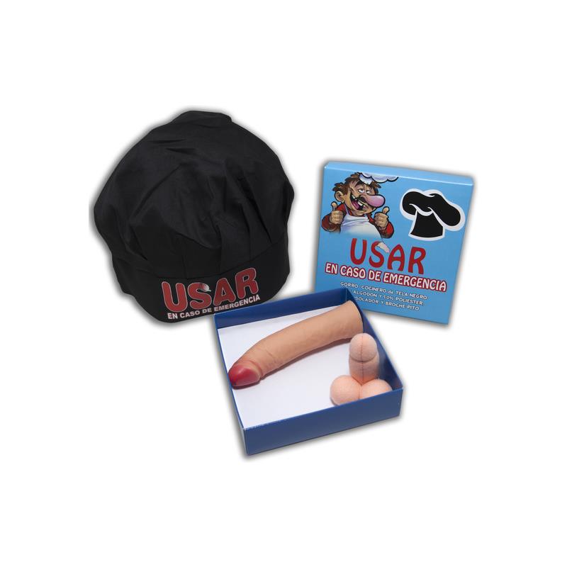 DIVERTY SEX - BLACK CHEF HAT BOX SET, BROOCH AND STIMULATOR
