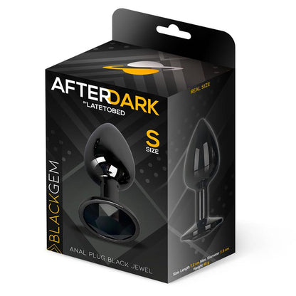 AFTERDARK - BLACKGEM METALIC BUTT PLUG WITH BLACK JEWEL SIZE S
