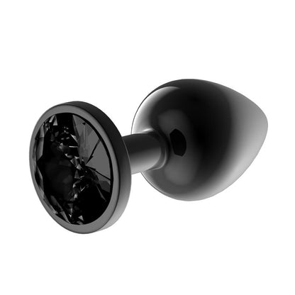 AFTERDARK - BLACKGEM METALIC BUTT PLUG WITH JEWEL BLACK SIZE M