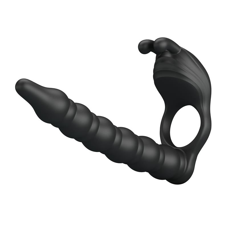 PRETTYLOVE - BLACKNEY COCK RING VIBRATOR PLUG SILICONE