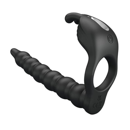 PRETTY LOVE - BLACKNEY PENIS RING WITH BLACK VIBRATOR PLUG