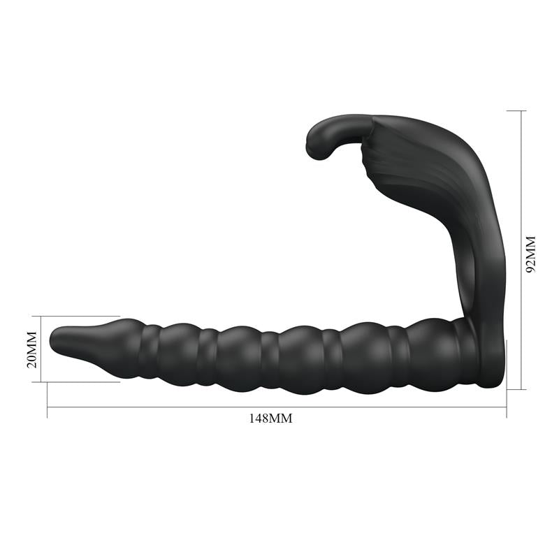 PRETTYLOVE - BLACKNEY COCK RING VIBRATOR PLUG SILICONE