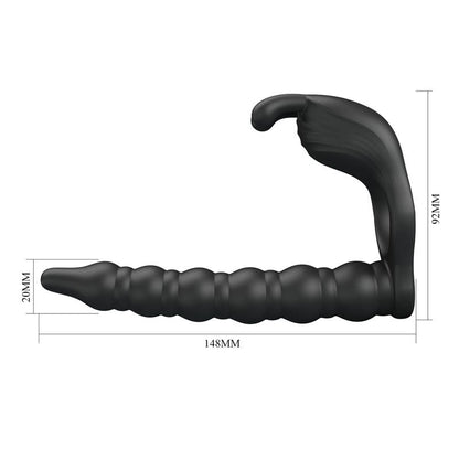 PRETTYLOVE - BLACKNEY COCK RING VIBRATOR PLUG SILICONE