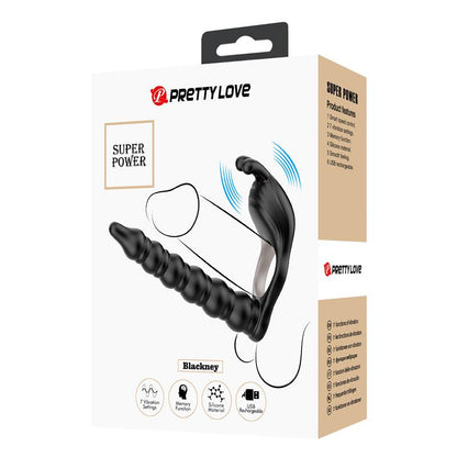 PRETTY LOVE - BLACKNEY PENIS RING WITH BLACK VIBRATOR PLUG