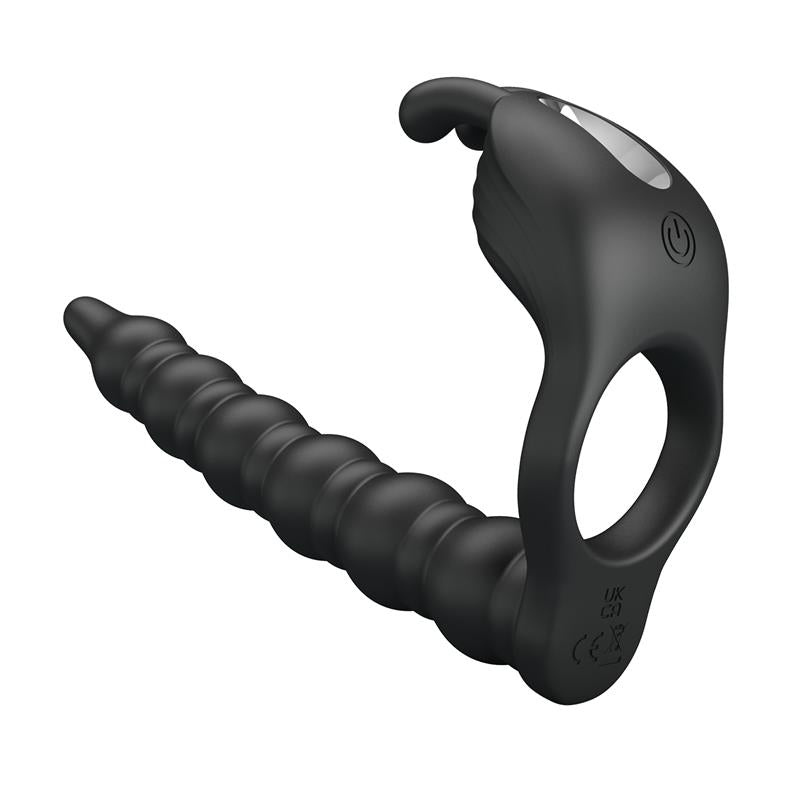 PRETTYLOVE - BLACKNEY COCK RING VIBRATOR PLUG SILICONE