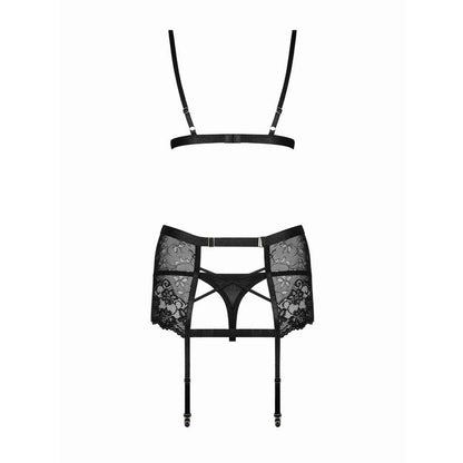 OBSESSIVE - BLANITA 3 PIECE LACE SUSPENDER SET