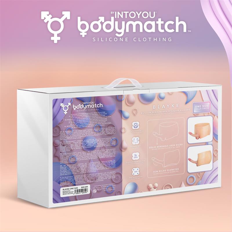 BODYMATCH - BLAYKE BOXER WITH 18 CM BUILT-IN PENIS LIQUID SILICONE ONE SIZE