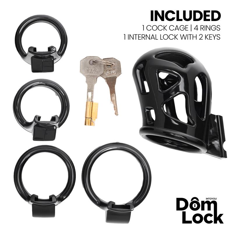 DOMLOCK - BLOCK CHASTITY CAGE WITH INTERNAL LOCK