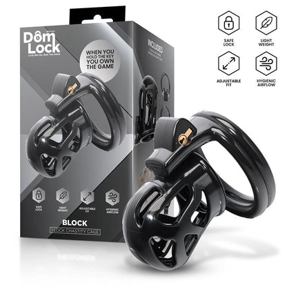 DOMLOCK - BLOCK CHASTITY CAGE WITH INTERNAL LOCK