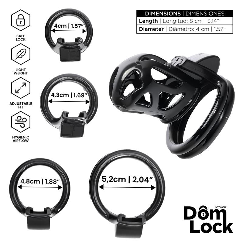 DOMLOCK - BLOCK CHASTITY CAGE WITH INTERNAL LOCK
