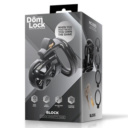 DOMLOCK - BLOCK CHASTITY CAGE WITH INTERNAL LOCK
