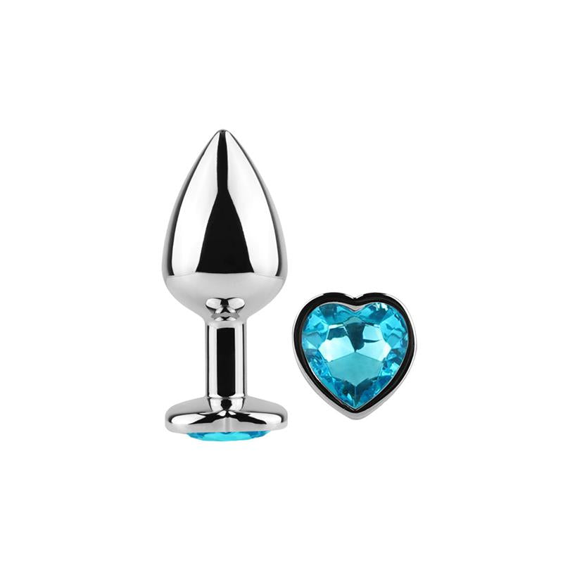SECRET PLAY - BLUE HEART METAL BUTT PLUG SIZE S