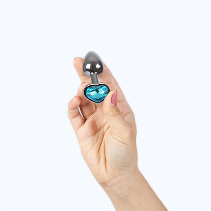 SECRET PLAY - BLUE HEART METAL BUTT PLUG SIZE S