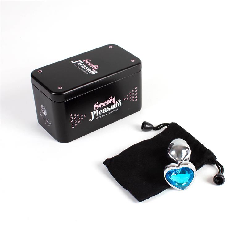 SECRET PLAY - BLUE HEART METAL BUTT PLUG SIZE S