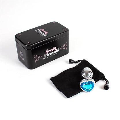 SECRET PLAY - BLUE HEART METAL BUTT PLUG SIZE S