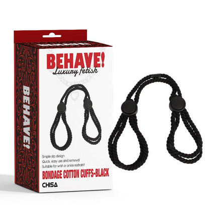 CHISA - BONDAGE COTTON CUFFS BLACK