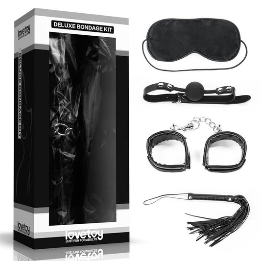 LOVETOY - BONDAGE KIT DELUXE  4 UNITS BLACK