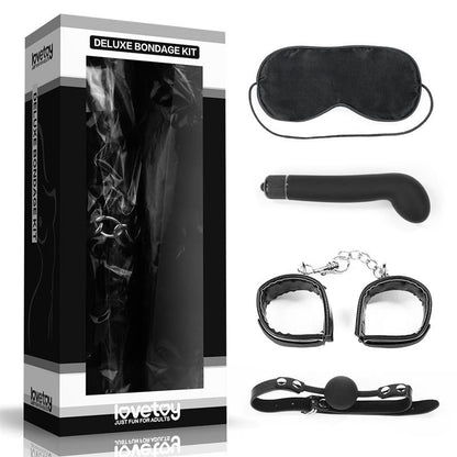 LOVETOY - BONDAGE KIT DELUXE  WITH VIBRATOR  BLACK