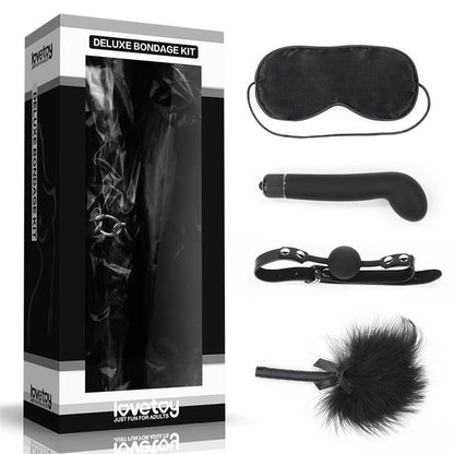 LOVETOY - KIT DE BONDAGE DELUXE AVEC VIBRATEUR NOIR
