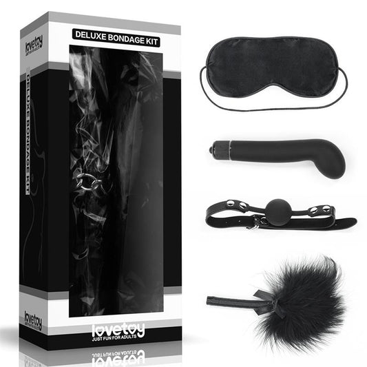 LOVETOY - KIT DE BONDAGE DELUXE AVEC VIBRATEUR NOIR