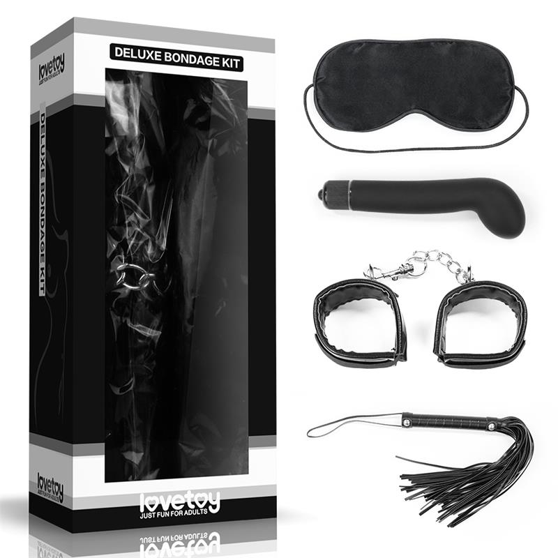 LOVETOY - BONDAGE KIT DELUXE WITH VIBRATOR BLACK