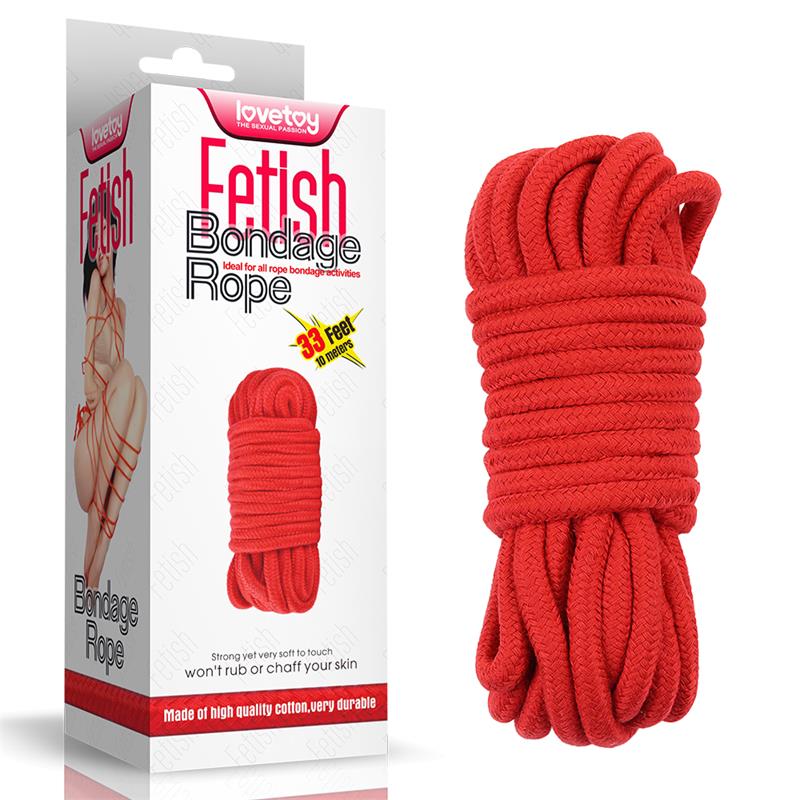 LOVETOY - BONDAGE ROPE SOFT RED