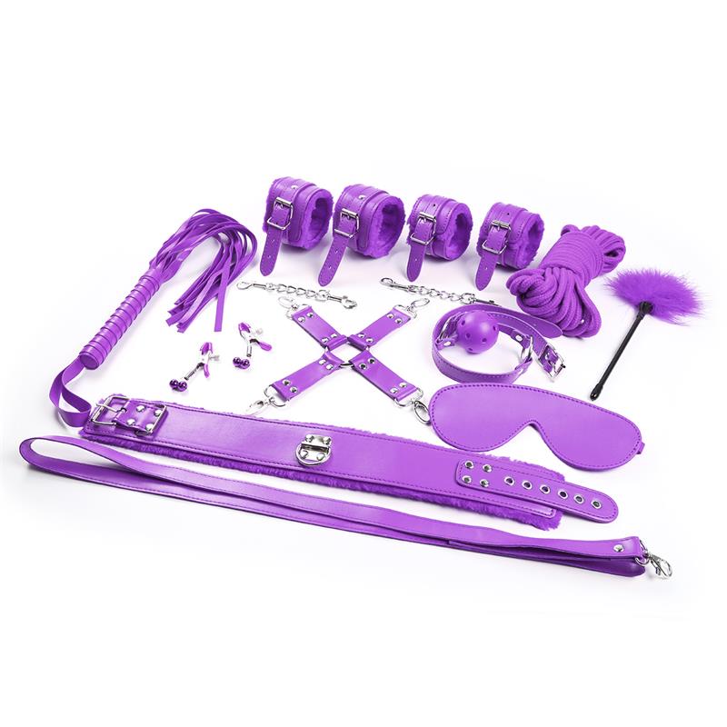INTOYOU BDSM LINE - BONDAGE SET 10 PIECES PURPLE