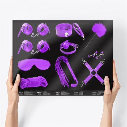 INTOYOU BDSM LINE - BONDAGE SET 10 PIECES PURPLE