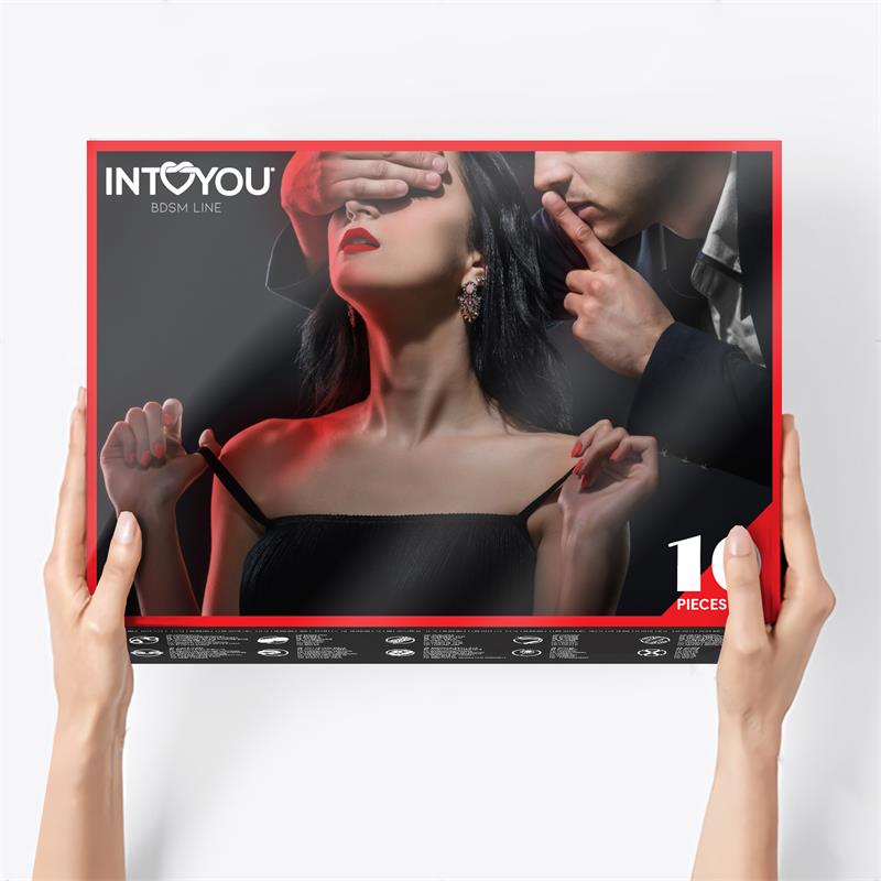INTOYOU BDSM LINE - BONDAGE SET 10 PIECES RED
