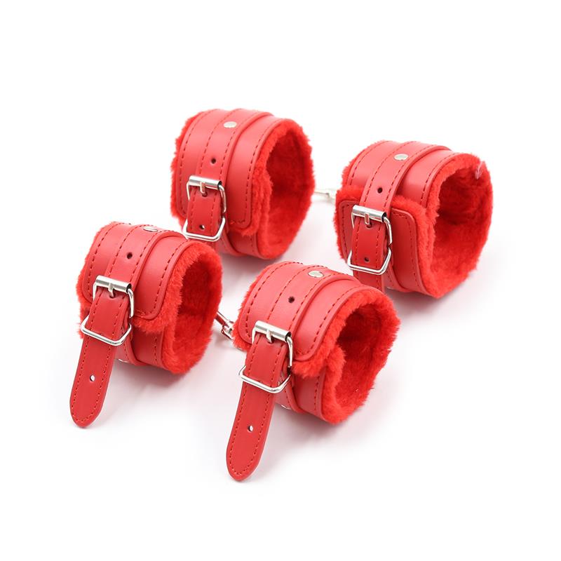 INTOYOU BDSM LINE - BONDAGE SET 10 PIECES RED