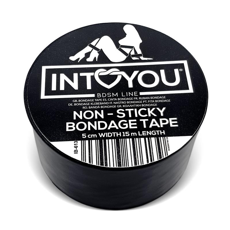 INTOYOU BDSM LINE - BONDAGE TAPE NON-STICKY BLACK 15 METERS