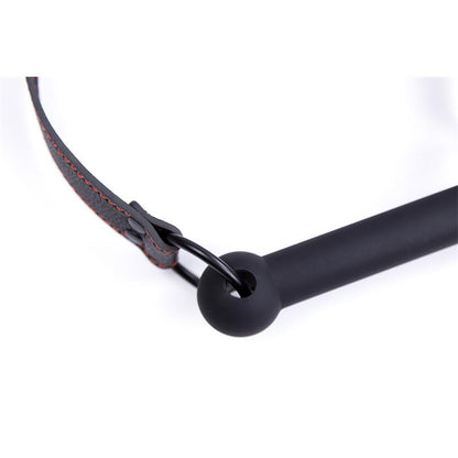 LATETOBED BDSM LINE - BONE GAG BALL ADJUSTABLE SILICONE BLACK
