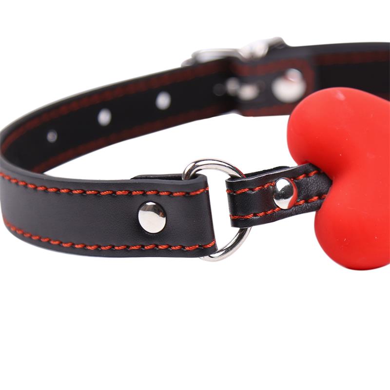 LATETOBED BDSM LINE - BONE GAG BALL RED