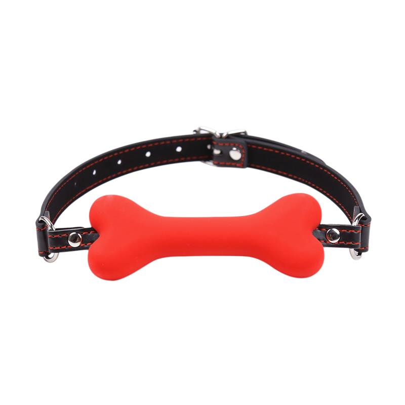 LATETOBED BDSM LINE - BONE GAG BALL RED