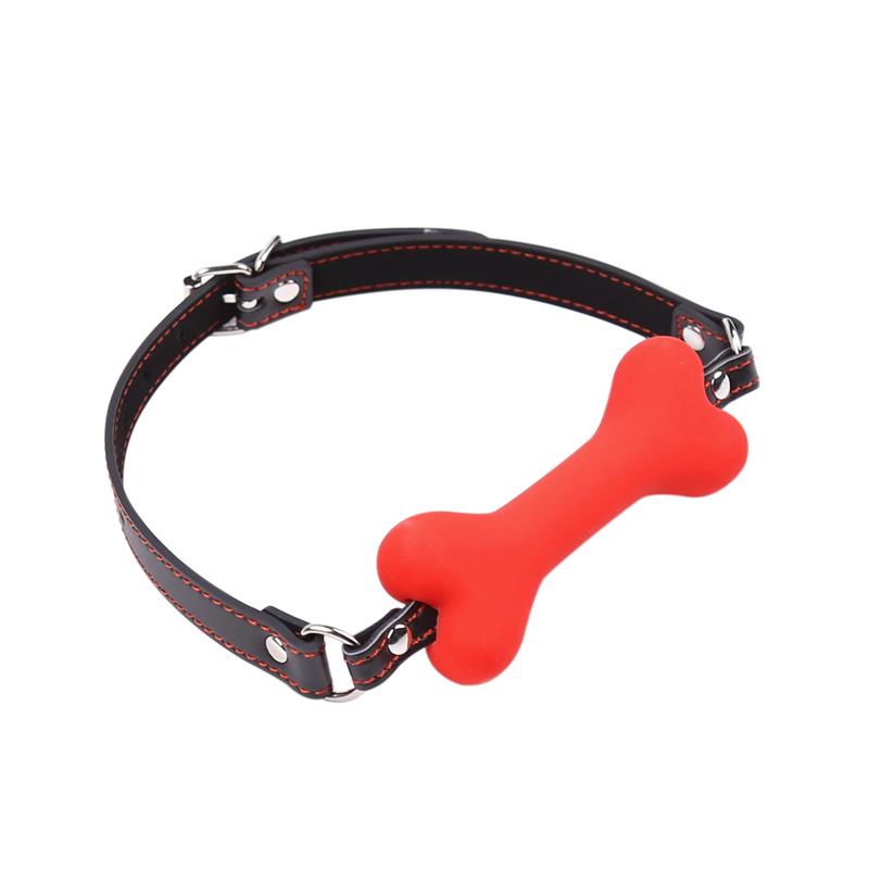 LATETOBED BDSM LINE - BONE GAG BALL RED