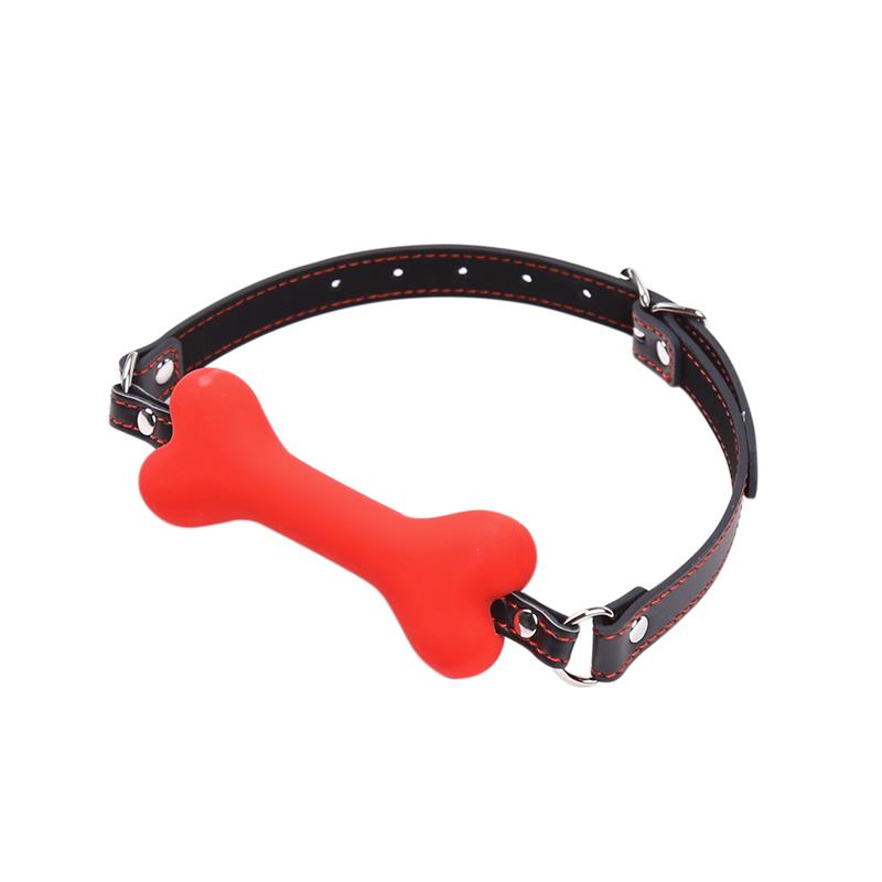 LATETOBED BDSM LINE - BONE GAG BALL RED