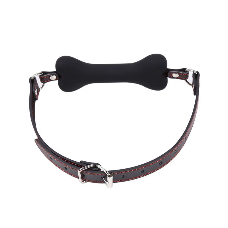 LATETOBED BDSM LINE - BONE GAG BALL SILICONE 12 CM BLACK