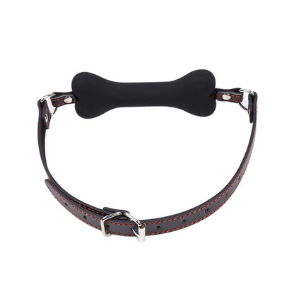 LATETOBED BDSM LINE - BONE GAG BALL SILICONE 12 CM BLACK