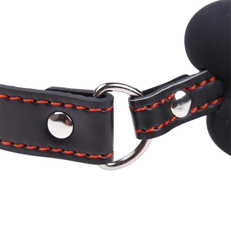 LATETOBED BDSM LINE - BONE GAG BALL SILICONE 12 CM BLACK