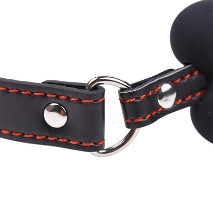 LATETOBED BDSM LINE - BONE GAG BALL SILICONE 12 CM BLACK
