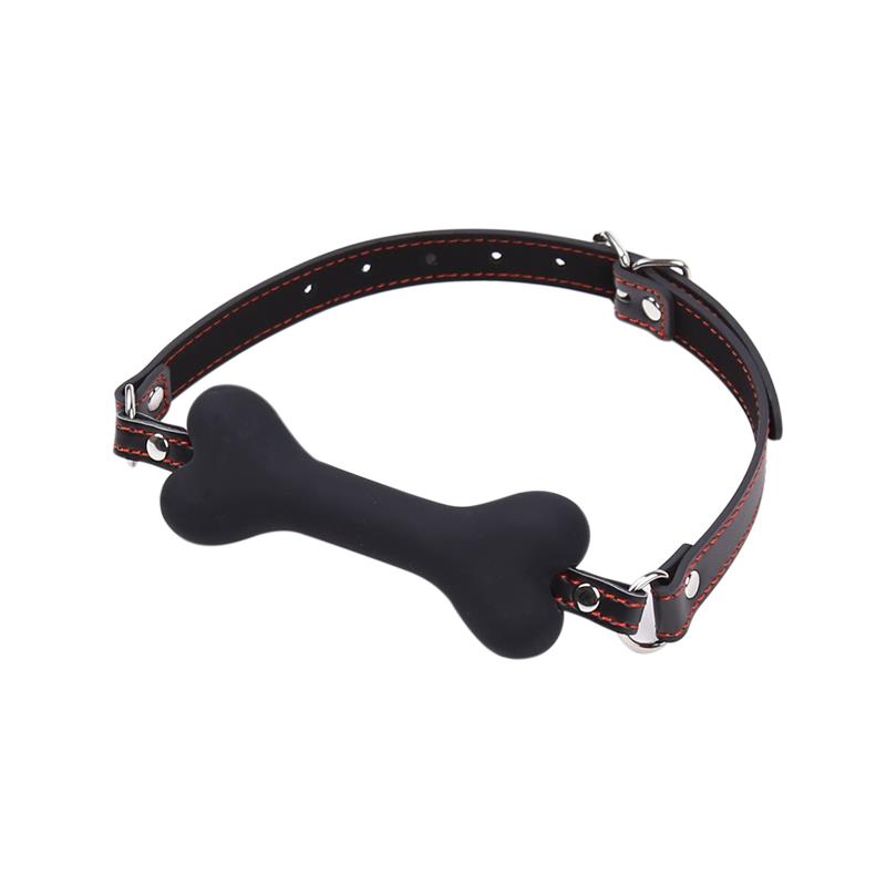 LATETOBED BDSM LINE - BONE GAG BALL SILICONE 12 CM BLACK