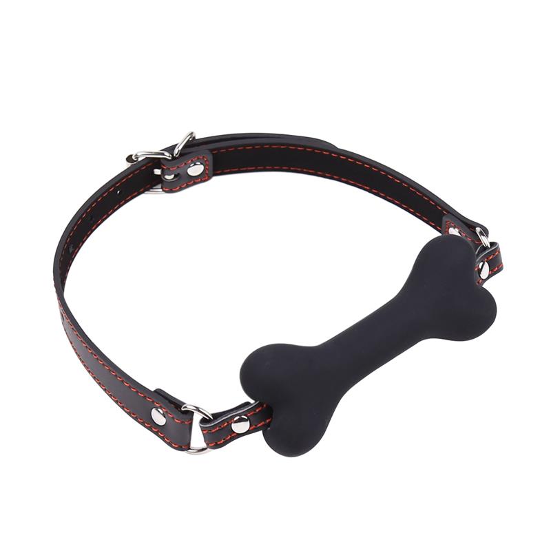 LATETOBED BDSM LINE - BONE GAG BALL SILICONE 12 CM BLACK