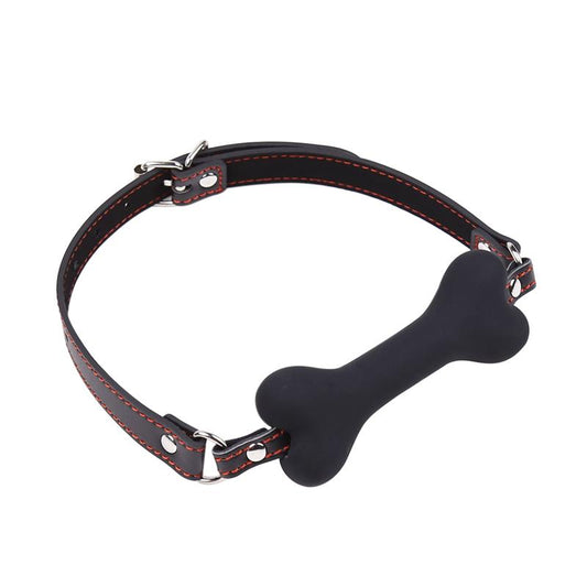 LATETOBED BDSM LINE - BONE GAG BALL SILICONE 12 CM BLACK