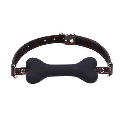 LATETOBED BDSM LINE - BONE GAG BALL SILICONE 12 CM BLACK