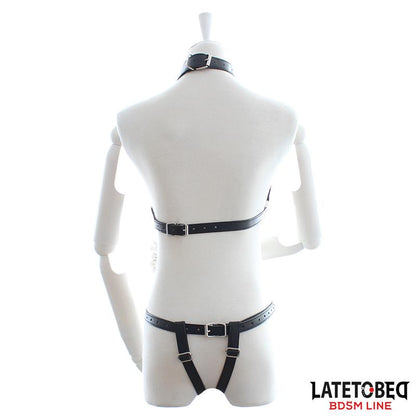 LATETOBED BDSM LINE - BRA AND PANTIES BONDAGE SET WITH CHAINS