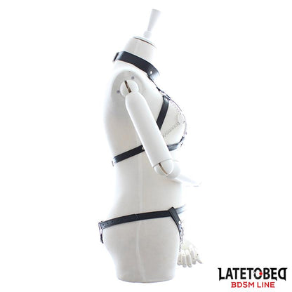 LATETOBED BDSM LINE - BRA AND PANTIES BONDAGE SET WITH CHAINS